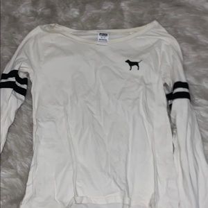 Créeme and white long sleeve pink top